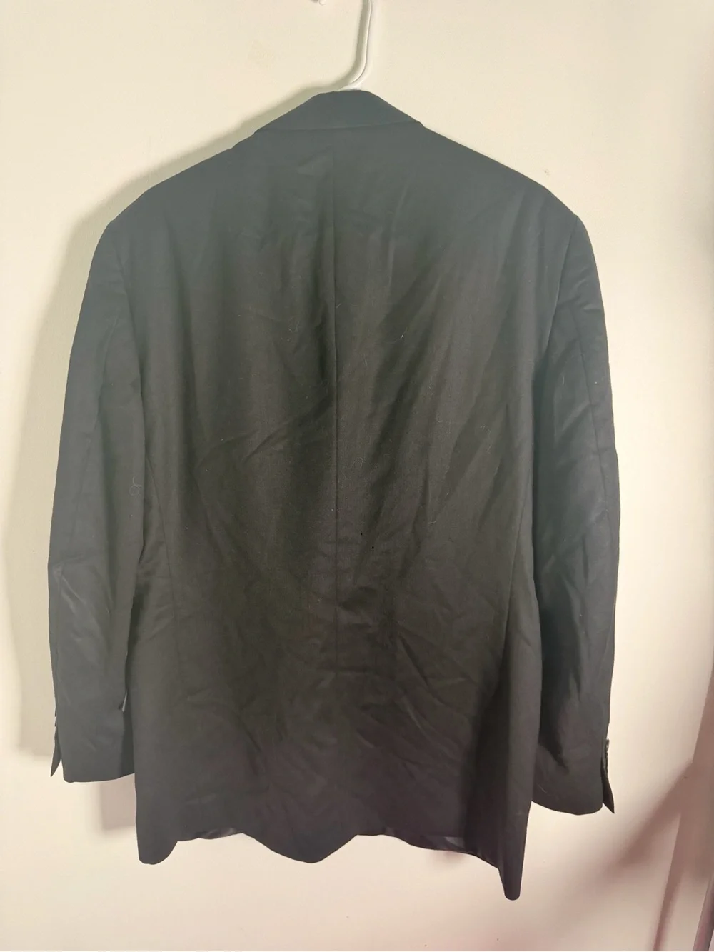 Perry Ellis Portfolio mens black collared business career suit